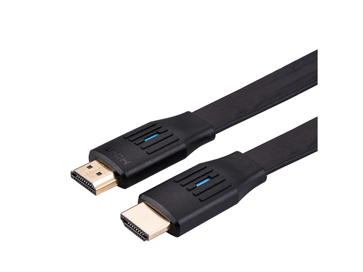 VALUE 8K HDMI Ultra HD-kabel met Ethernet, plat, M/M, zwart, 1 m