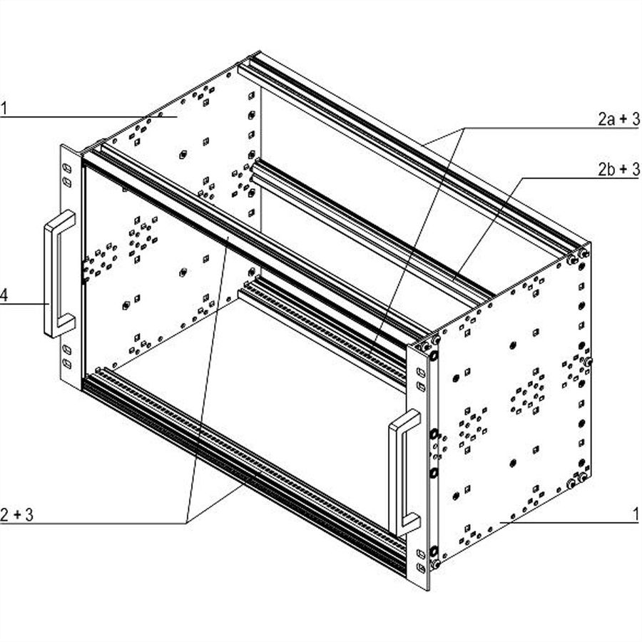 SCHROFF EuropacPRO 19" Subrack Kit for Railway, Retrofit Shielding, EN 50155, 6 U, 84 HP, 235 mm