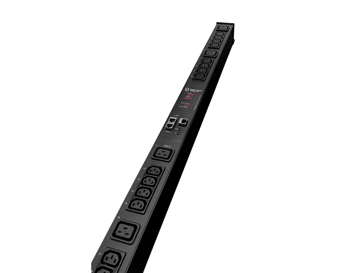 GUDE EPC 87-1210-18 20-fach switched und metered PDU, vertikaler Einbau 0HE, schwarz, 135 cm