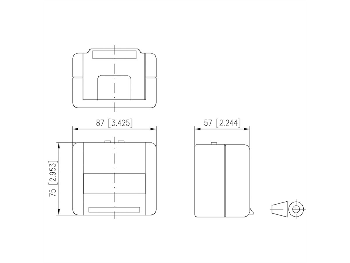 METZ CONNECT Modul IP20 AP-Gehäuse grau, mit PK-Auslass unbestückt