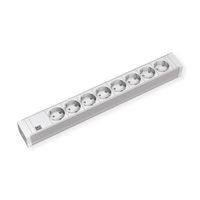 BACHMANN 19'' PVC 8x socket strip with earthing contact, 2.0m earthing contact plug