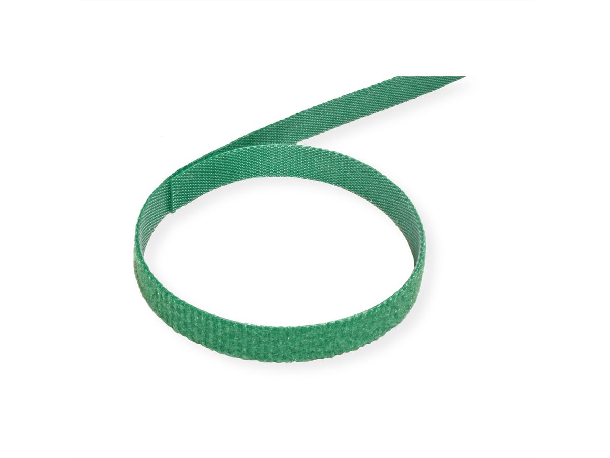 VALUE Klittenband op rol, 10mm, groen, 25 m