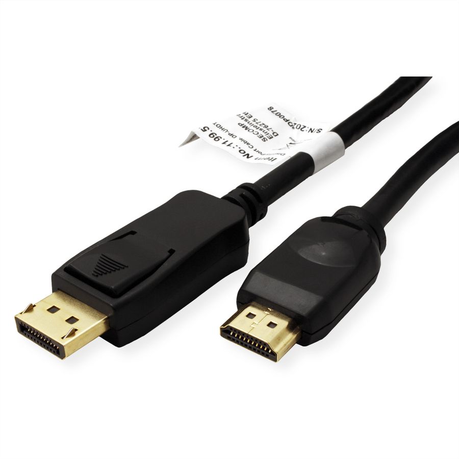 VALUE DisplayPort Kabel DP - UHDTV, M/M, zwart, 5 m