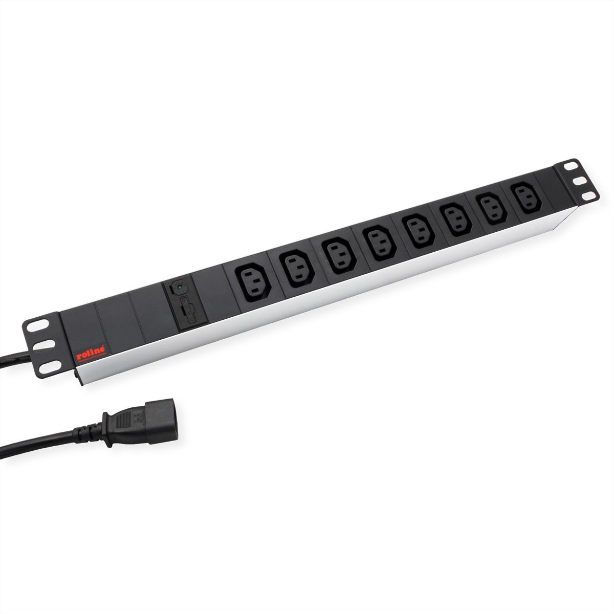 ROLINE 19" PDU for Cabinets 8x IEC320 C13 - C14 M, 10A fused, silver, 2 m