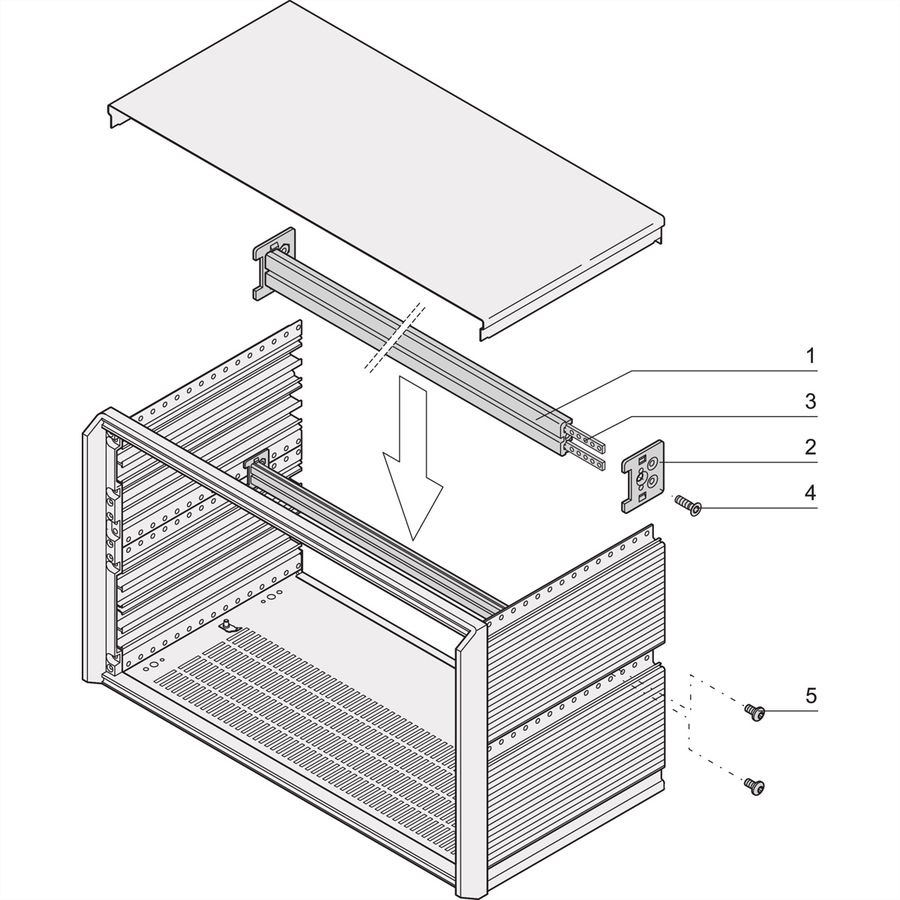 SCHROFF PropacPRO horizontale rail midden type ST-C, 84 HP