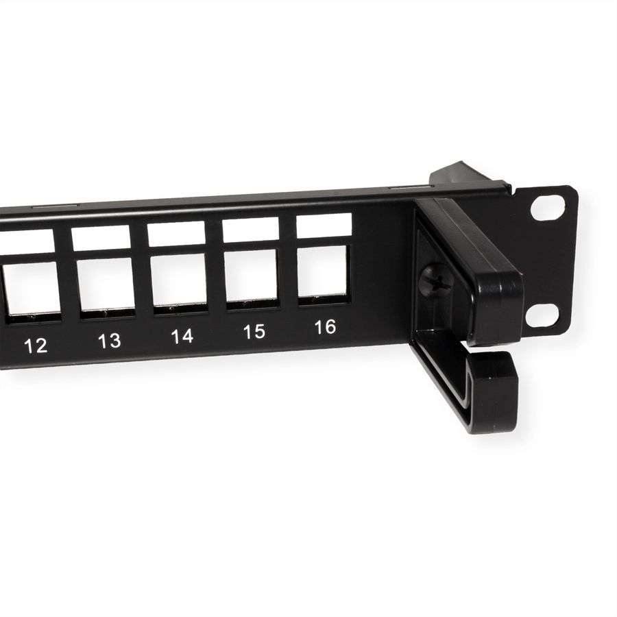 ROLINE 19" keystone patchpaneel, 16P, afgeschermd, zwart
