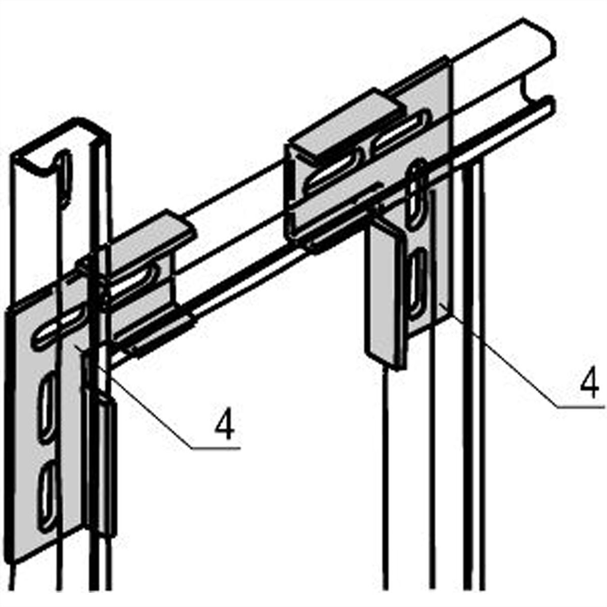 SCHROFF Eurorack C-Rail L-Bracket for stub / corner connection of two central rails