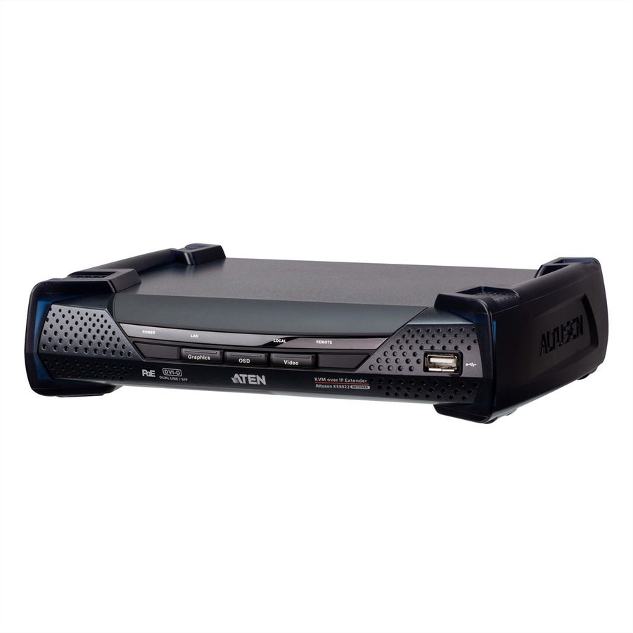 ATEN KE6922R 2K DVI-D Dual Link KVM Over IP ontvanger met SFP en PoE