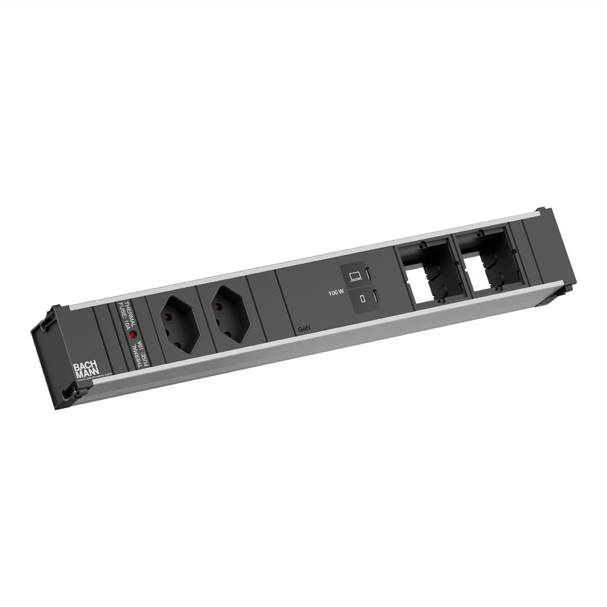 BACHMANN CONI L 2xCH 0° 1xUSB C/C 100W, 2xCM L=0.2m