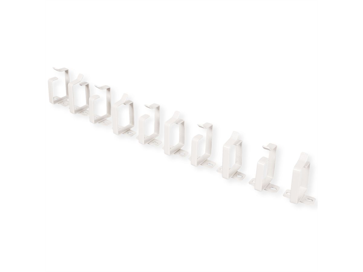 ROLINE Cable management bracket, 44x60mm grey 10 pieces