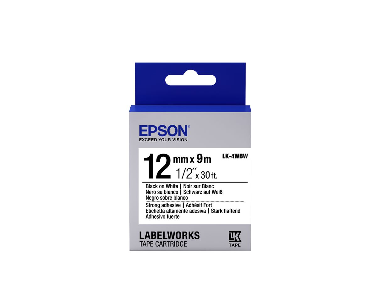 Epson LK-4WBW labelprinter-tape Zwart op wit