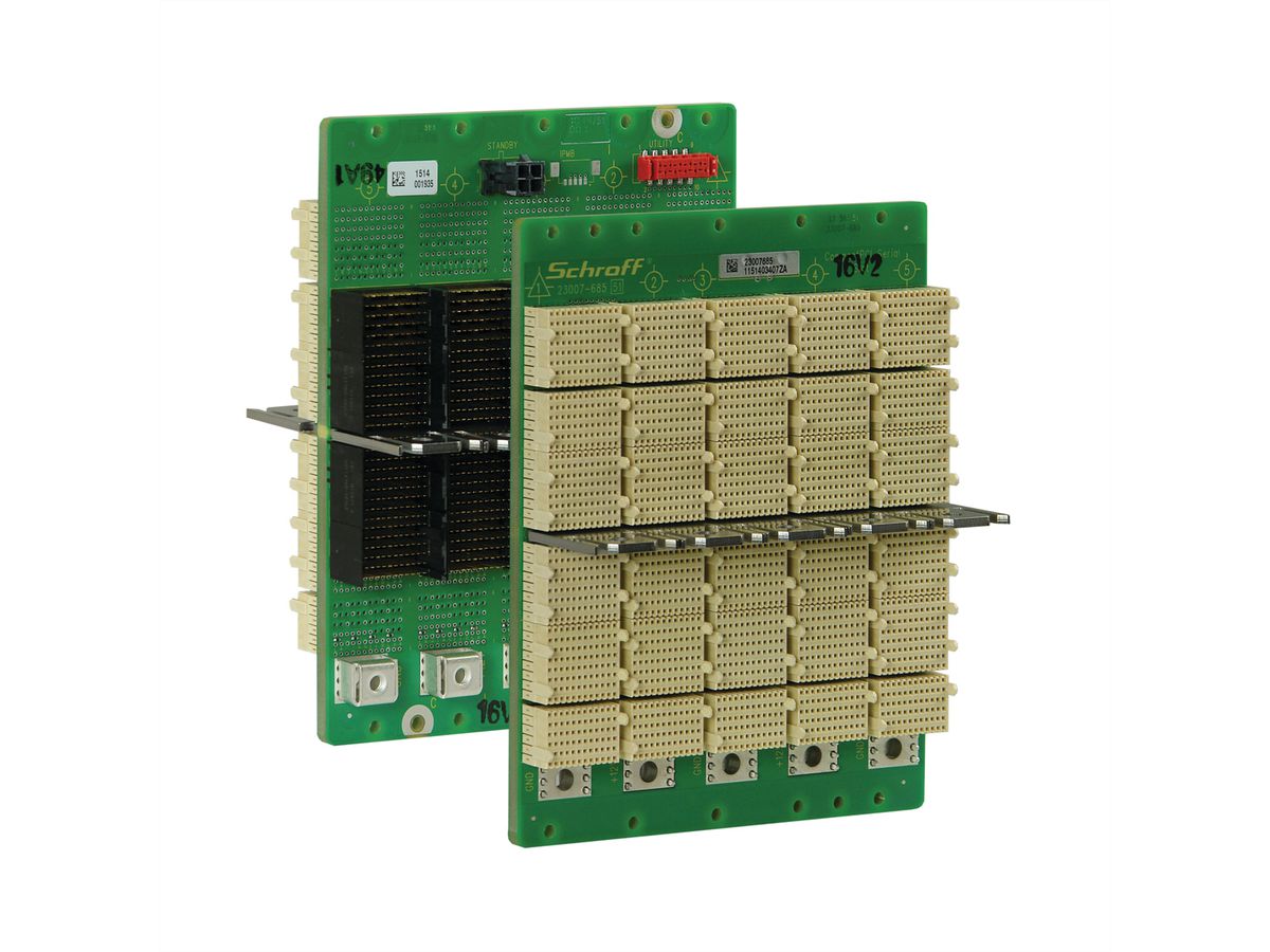 SCHROFF CPCI seriële backplane, 3 HE, 5 sleuven, systeemsleuf links, full mesh, met RIO
