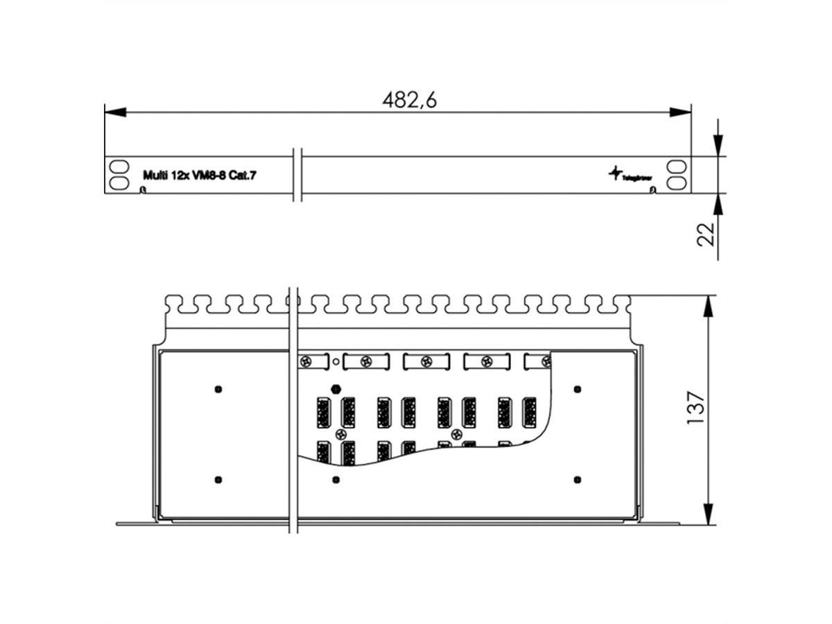 TELEGÄRTNER 19" connector Multi VM Cat.7 (Klasse F)