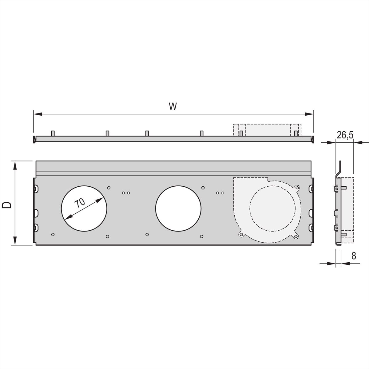 SCHROFF RatiopacPRO AIR Radial Fan Unit, 2 Fans, 63 HP, 160 mm