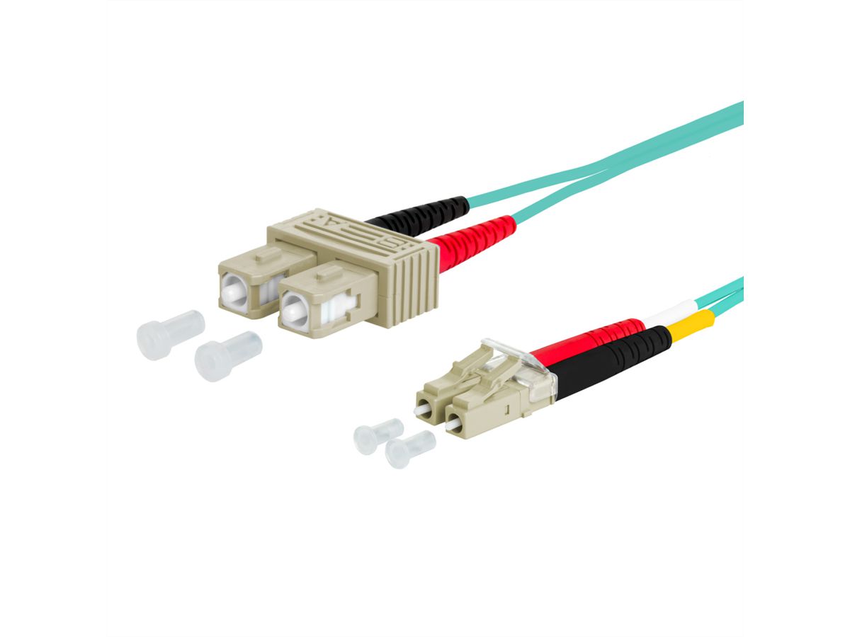 METZ CONNECT OpDAT glasvezelkabel, SC-D/LC-D OM3, 1 m