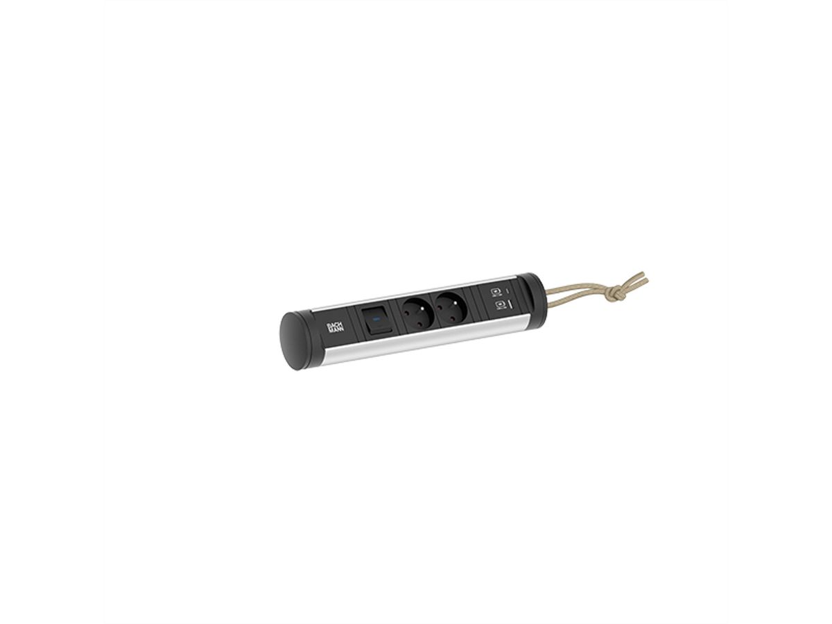 BACHMANN CYCLE Lus 2xUTE 1xschakelaar 1xUSB A/C 22W 2,5m CEE7/7