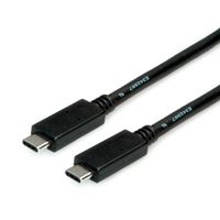 ROLINE USB 3.2 Gen 2 kabel, met PD, C-C, M/M, 4K UHD-1, 10Gbit/s, Emark, 100W, zwart, 2 m