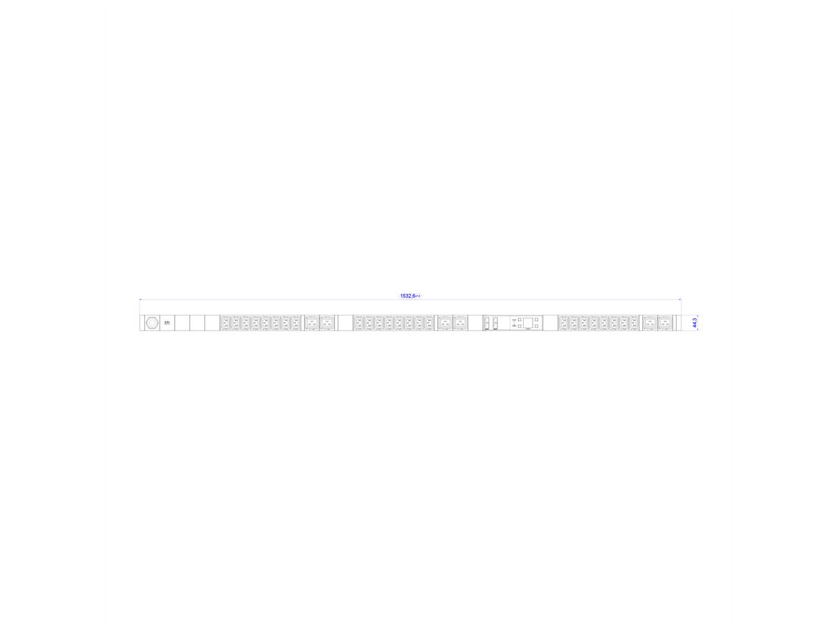 BACHMANN BN7500 Slaaf 24xC13 6xC19, Meting per fase 5G2,5 CEE3x16A Lan Switching.p.D.