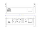 BACHMANN DESK 2xCEE7/3 1xUSB A/C 22W 1xCM GST18 RAL9010