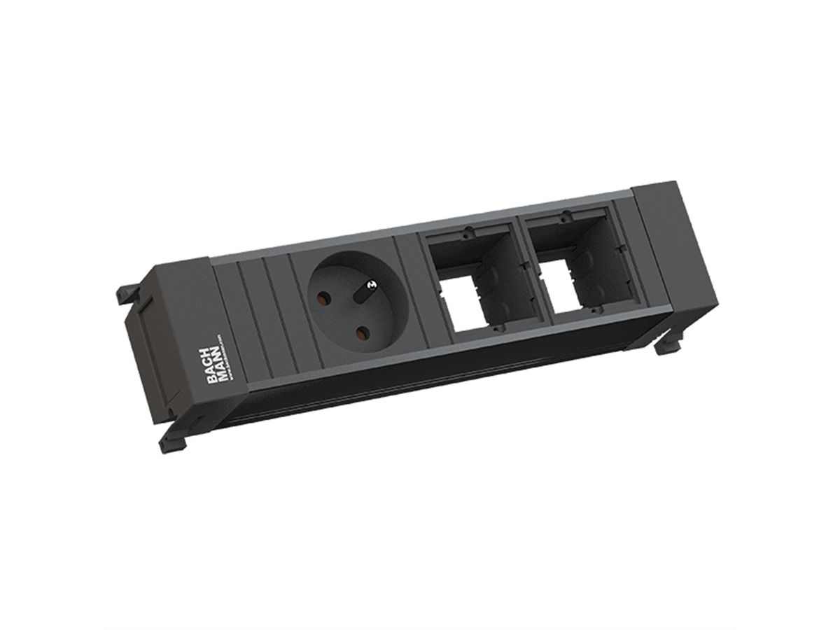 BACHMANN POWER FRAME 1xUTE 2xCM plastic profile black