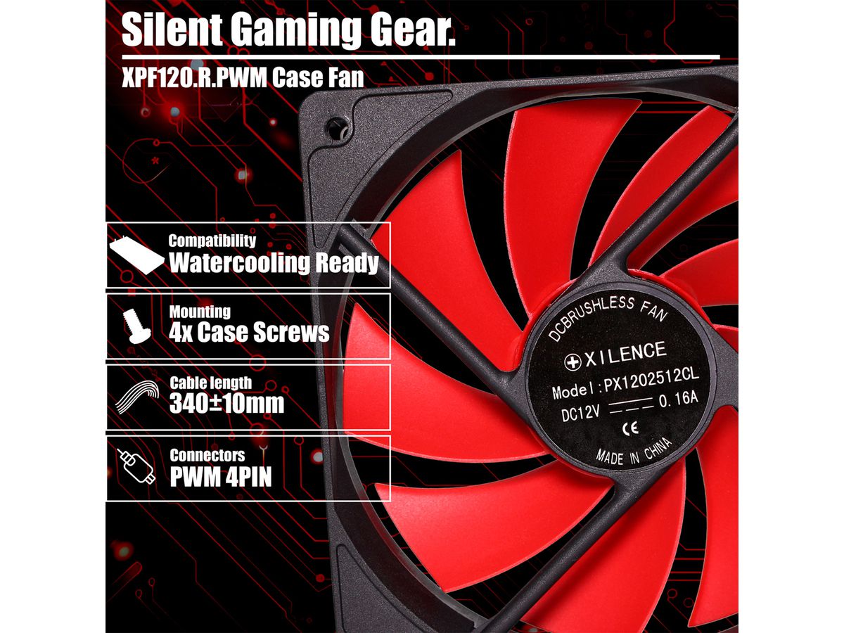 Xilence XPF120.R.PWM 120mm PWM Case Fan, 4PIN