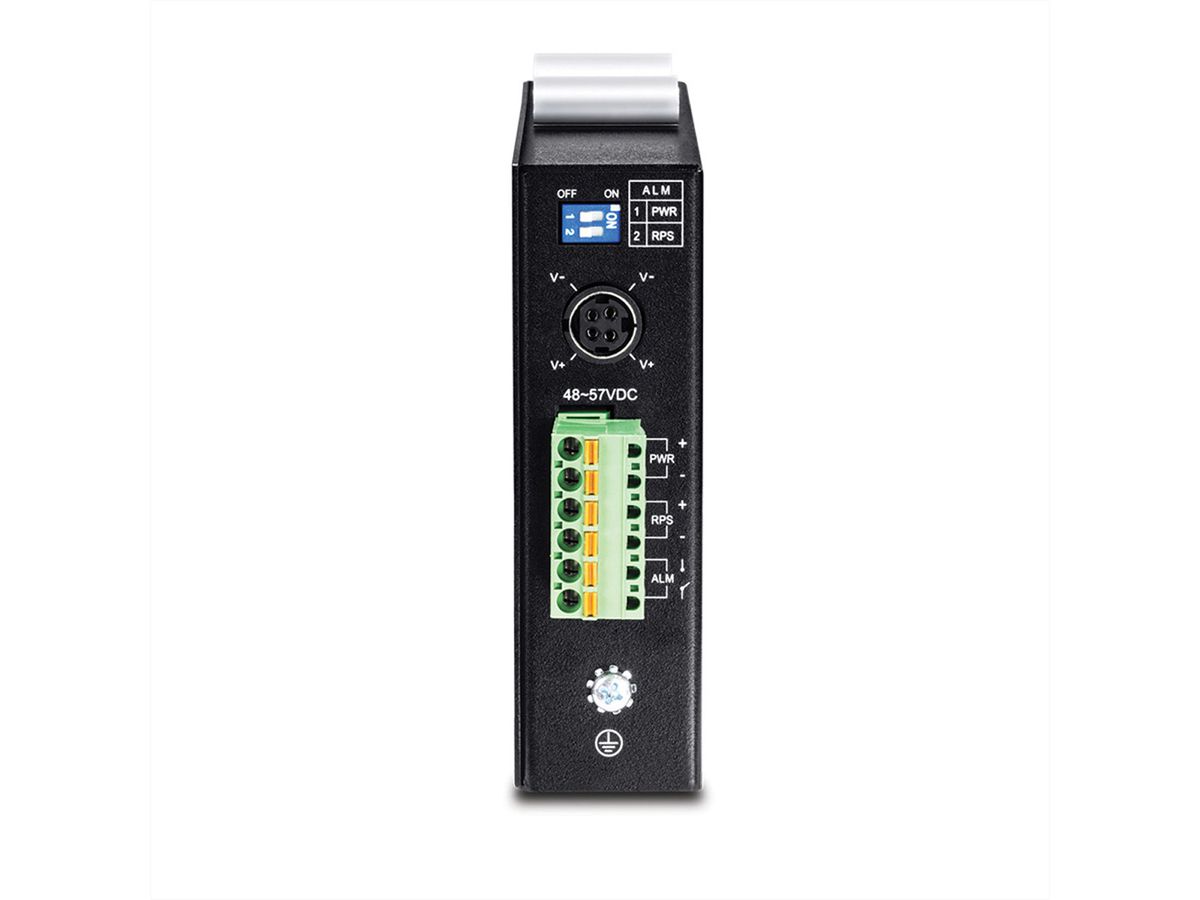 TRENDnet TI-PG541 5-poorts geharde industriële Gigabit PoE+ Switch DIN-Rail