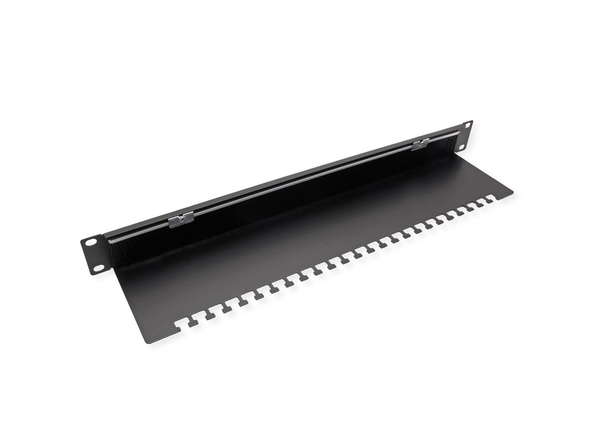 VALUE 19" Cable Entry 1U with Brush Seal, with cable support plate, black