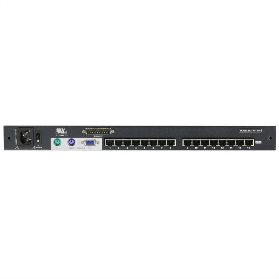 ATEN KL1516AN KVM-Switch, 48cm TFT, VGA, PS/2-USB over cat 5, 16 Port, DE-Layout