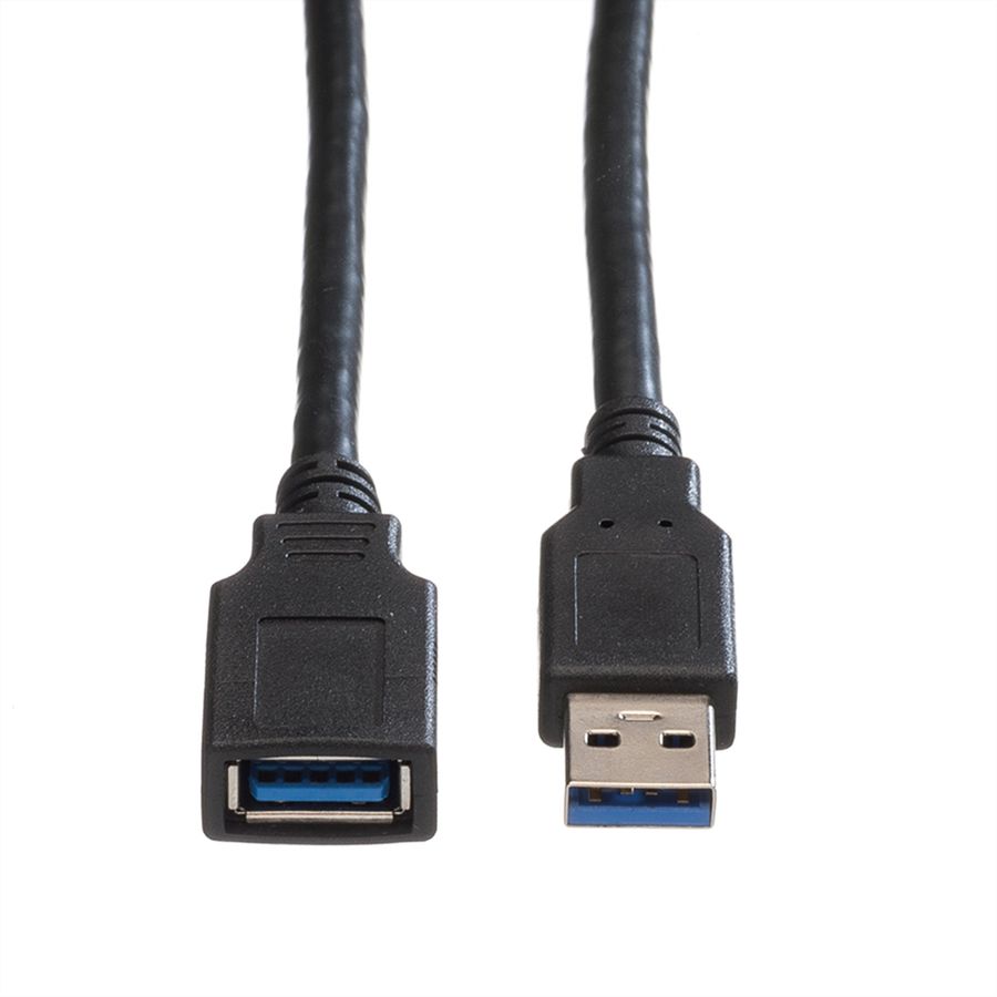 ROLINE USB 3.2 Gen 1 Kabel, type A-A, M/F, zwart, 1,8 m