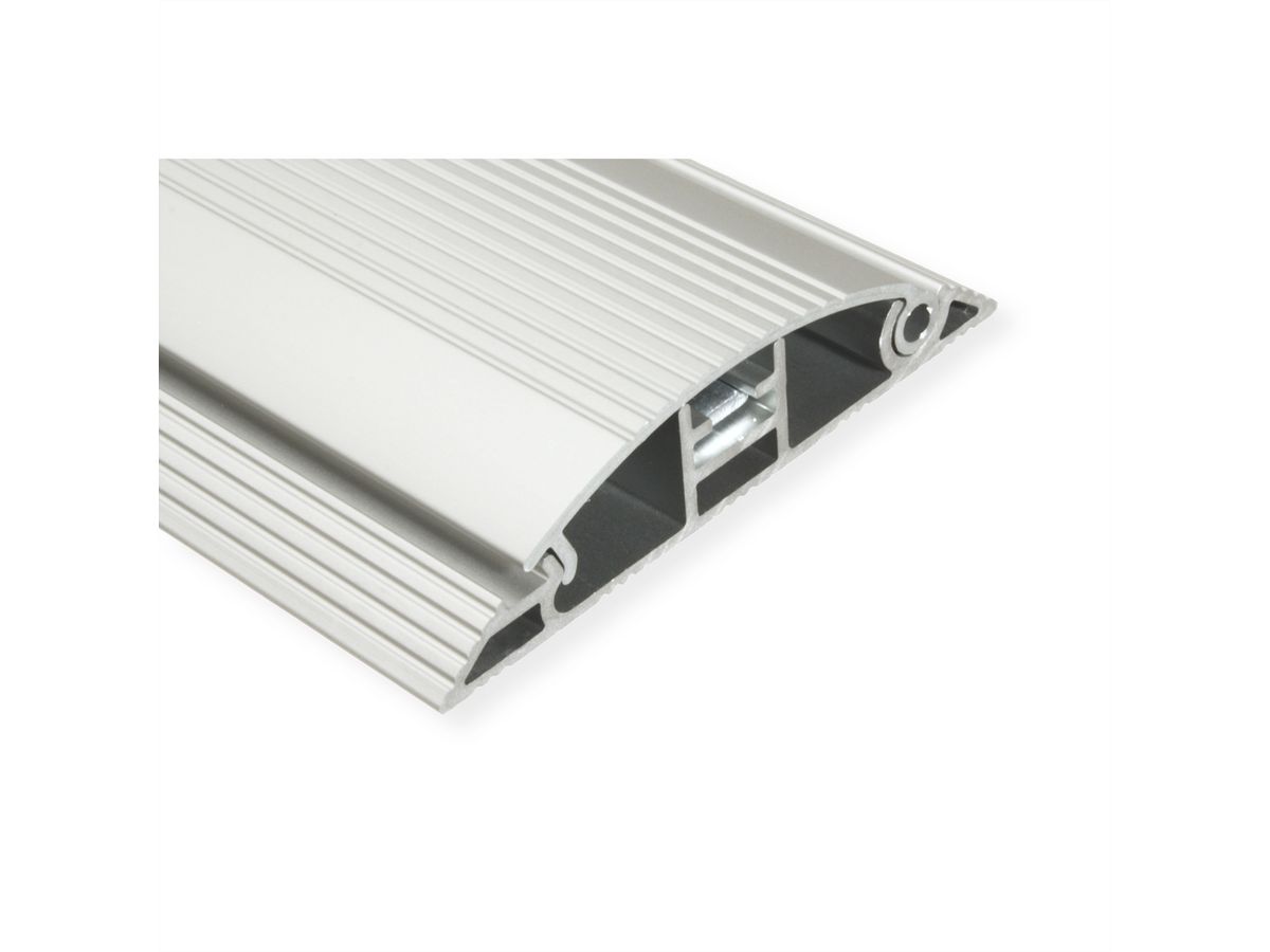 ROLINE 2-Channel Aluminum Floor Cable Cover, 92 x 22 mm, silver, 1.1 m