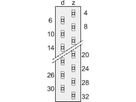 SCHROFF Stekker Type H, EN 60603, DIN 41612, vrouwelijk, 15 contacten, stiftlengte 4,0 mm
