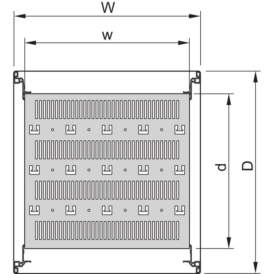 SCHROFF Fachboden, stationär - 19"FACHB.STAT.600B 900T 7021