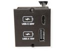 BACHMANN Custom Module USB Charger Module Type A & Type C 22W, Quickcharge, black