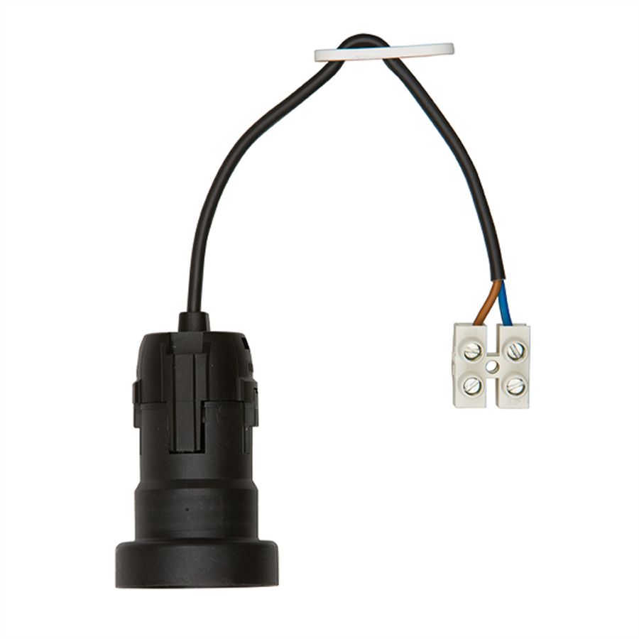 BACHMANN construction site socket E27, H03VV-F 2x0.75mm, black, 0.2 m