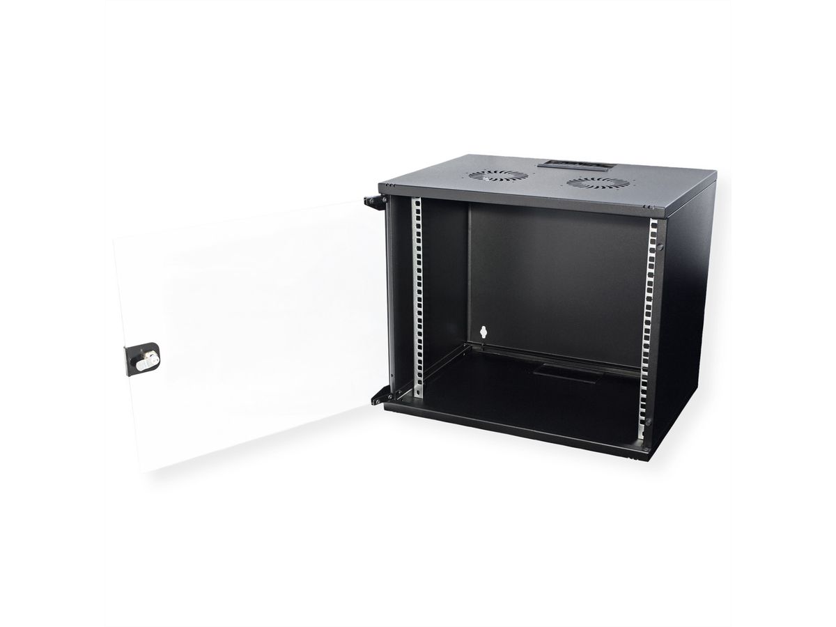 ROLINE 19-inch wandbehuizing Basic 9 U , 540x400 BxD Bouwpakket zwart