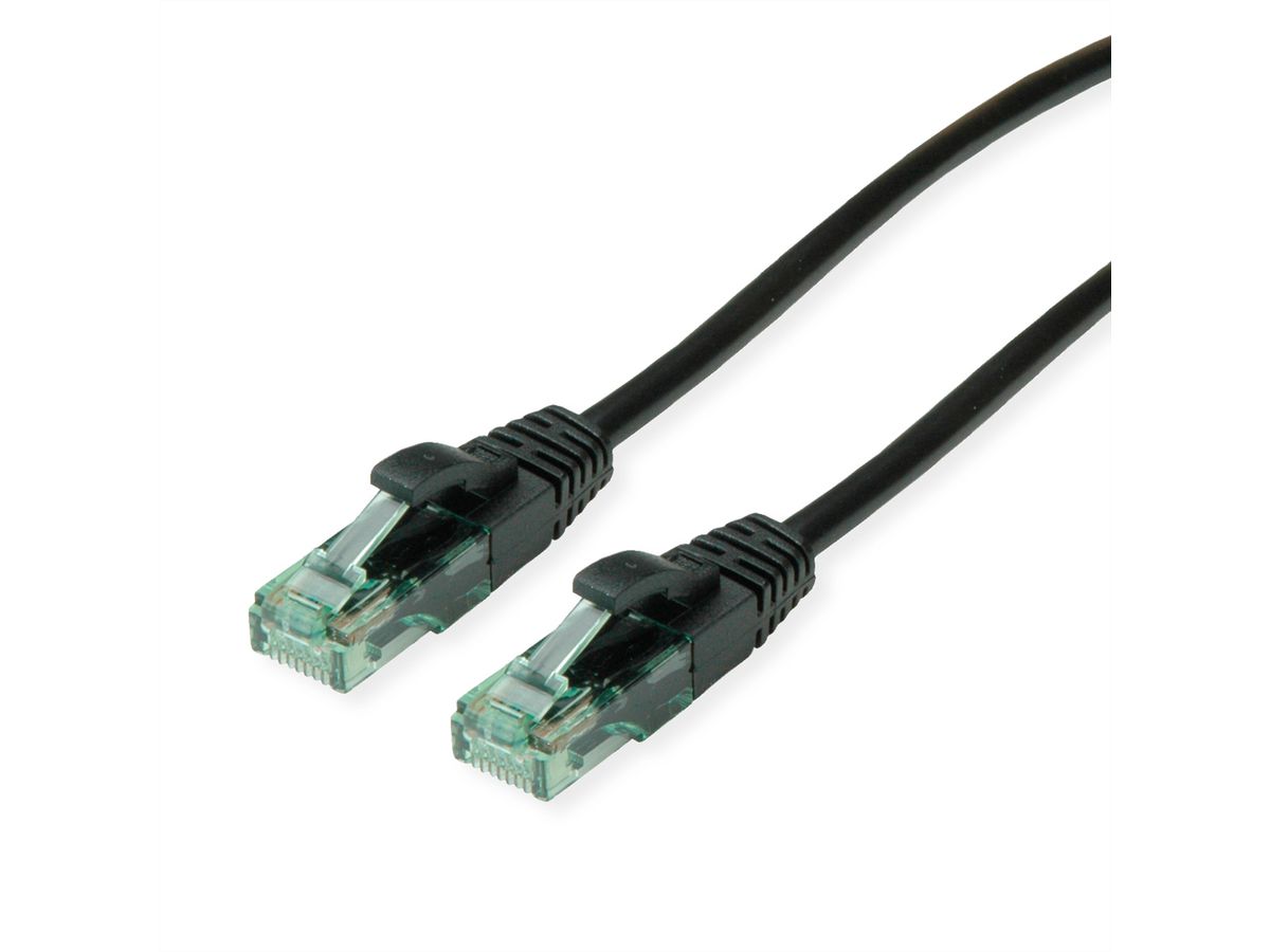 ROLINE RM Patchkabel Cat.6A UTP, zwart, 1 m
