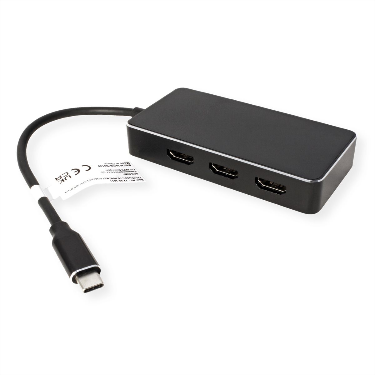 VALUE USB Type C - HDMI Multistream Adapter, 3x HDMI, 4K, M/F
