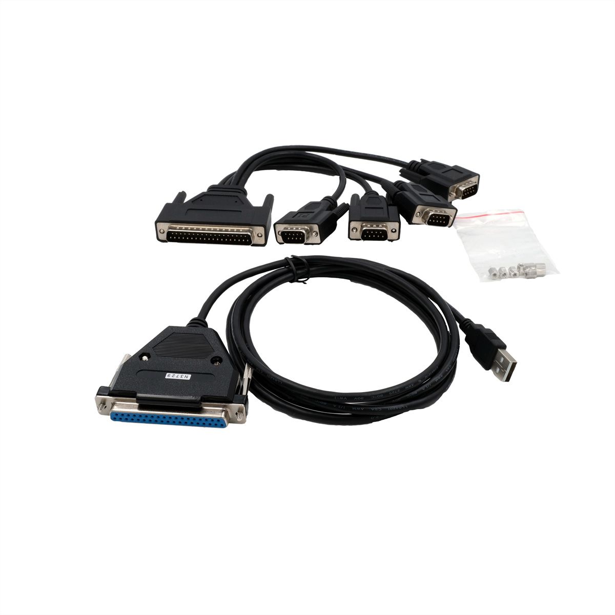 EXSYS EX-1324-37P USB 2.0 to 4S x RS-232 ports, with 37 pin female (FTDI chip-set), black, 1.8 m