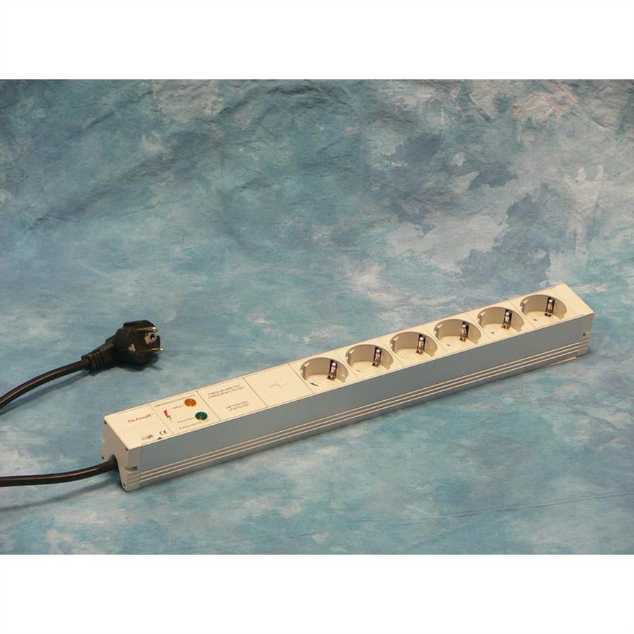 SCHROFF contactdooscontactdoos, SCHUKO, 6 contactdozen, 19", met overstroombeveiliging en netonderdrukkingsfilter