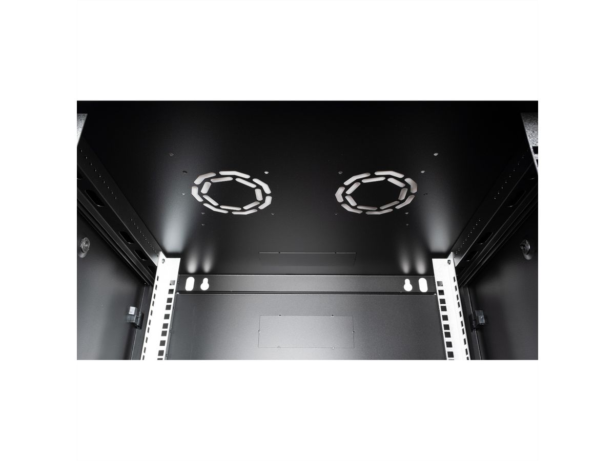 VALUE 19-Zoll Wandgehäuse 6HE, 600x600mm schwarz, Bausatz
