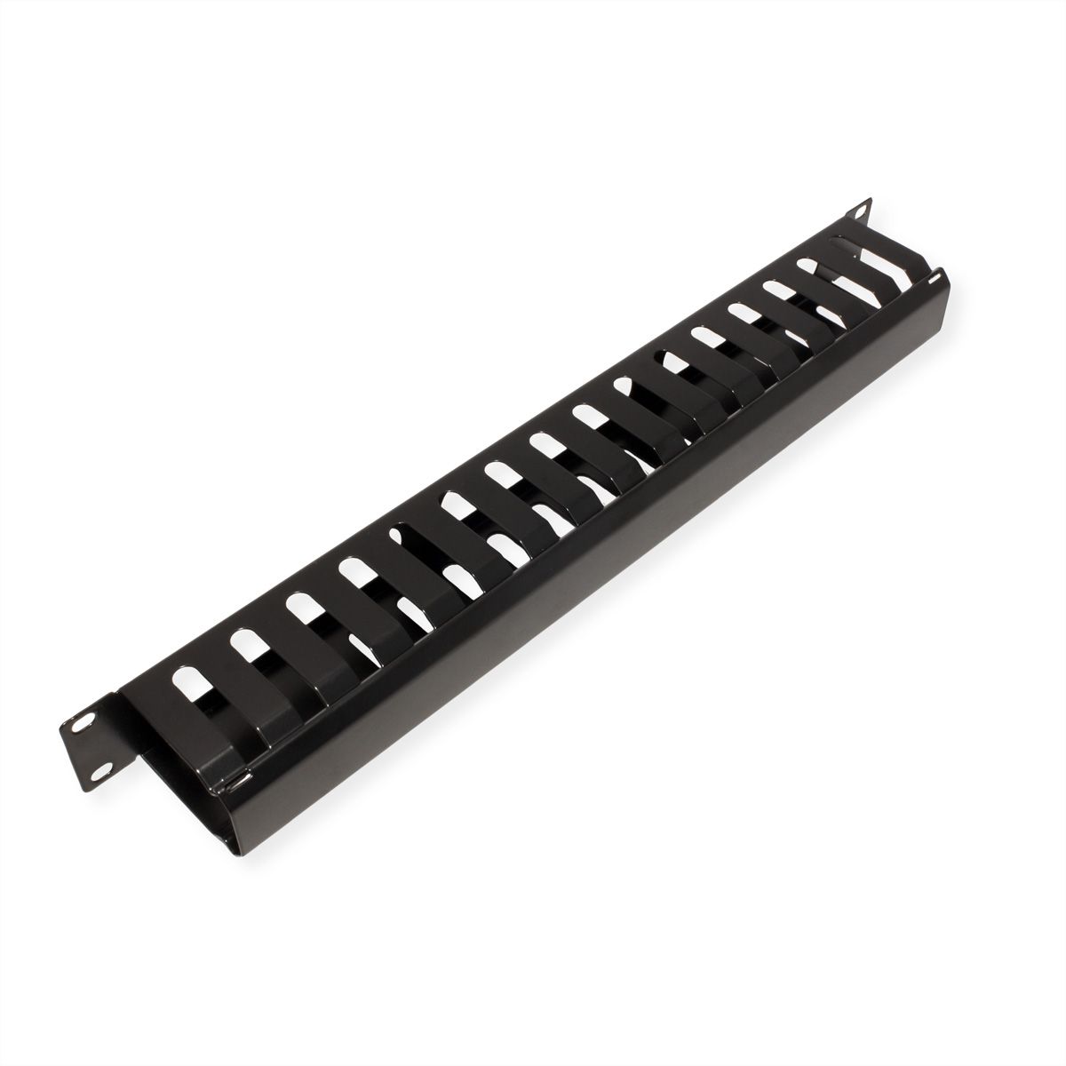 VALUE 19" Frontplaat 1 HE met rangeerkanaal 40 x 60 mm, zwart
