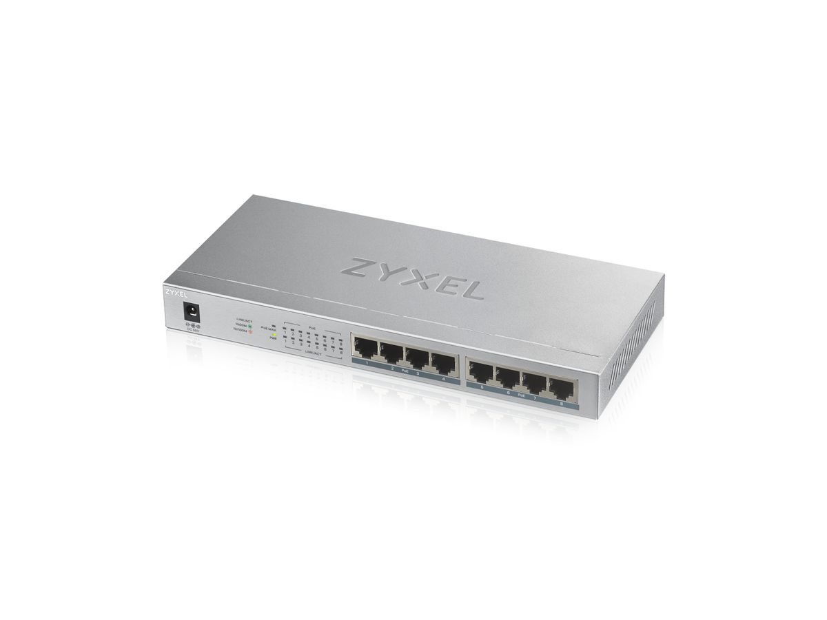 Zyxel GS1008HP Unmanaged Gigabit Ethernet (10/100/1000) Power over Ethernet (PoE) Grey