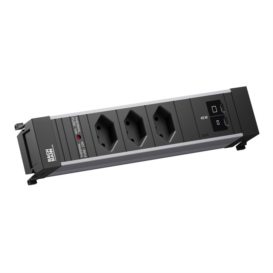 BACHMANN POWER FRAME M 3xCH 0°, 1xUSB C/C 45W L=0.2m
