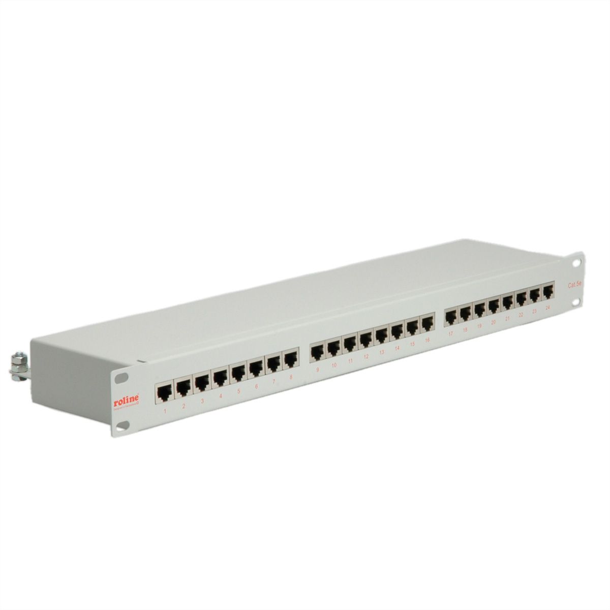 ROLINE Cat.5e (Class D) 19" Patch Panel, 24 Ports, STP, grey