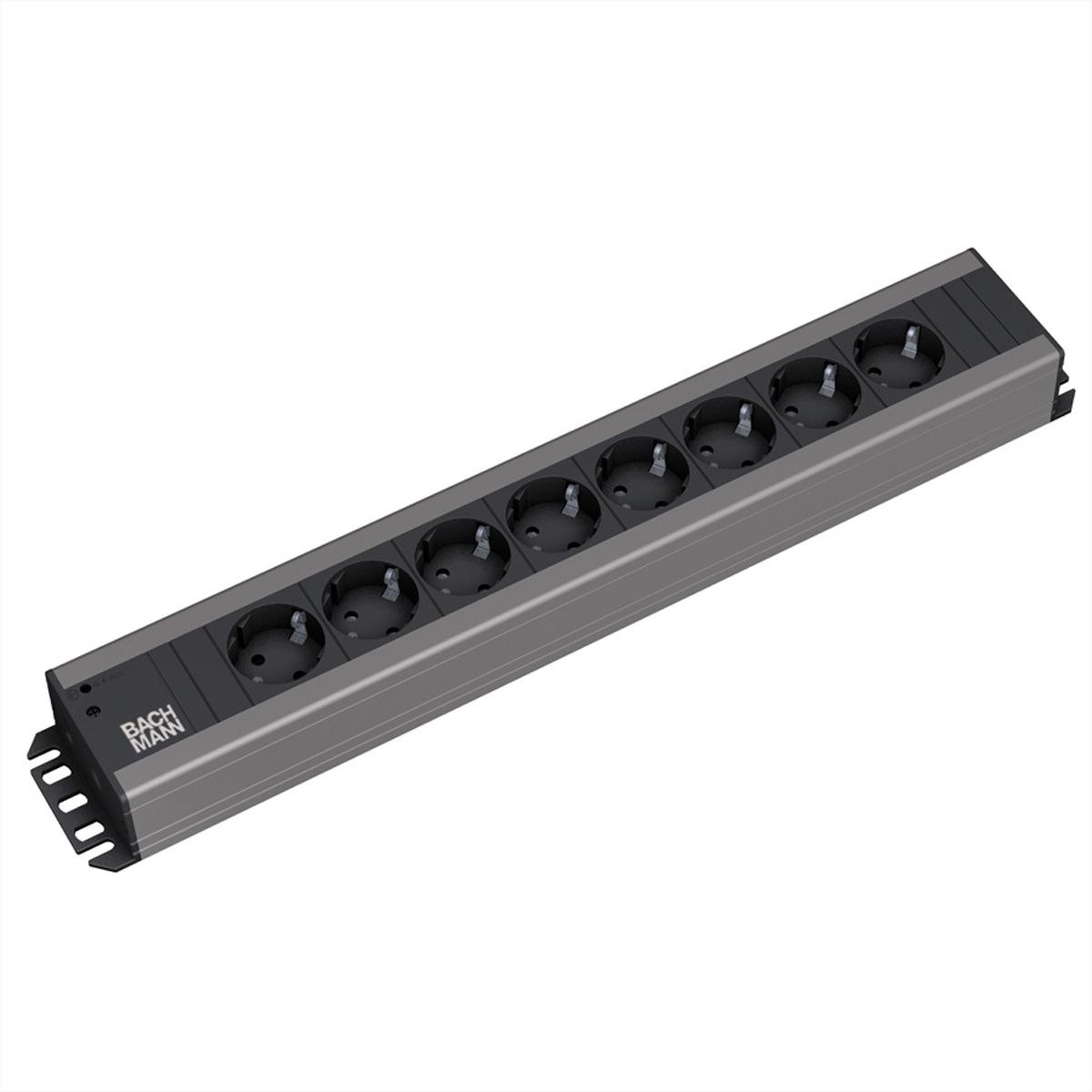 BACHMANN handyman socket strip 8x earthing contact, 19-inch rack compatible, 2 m