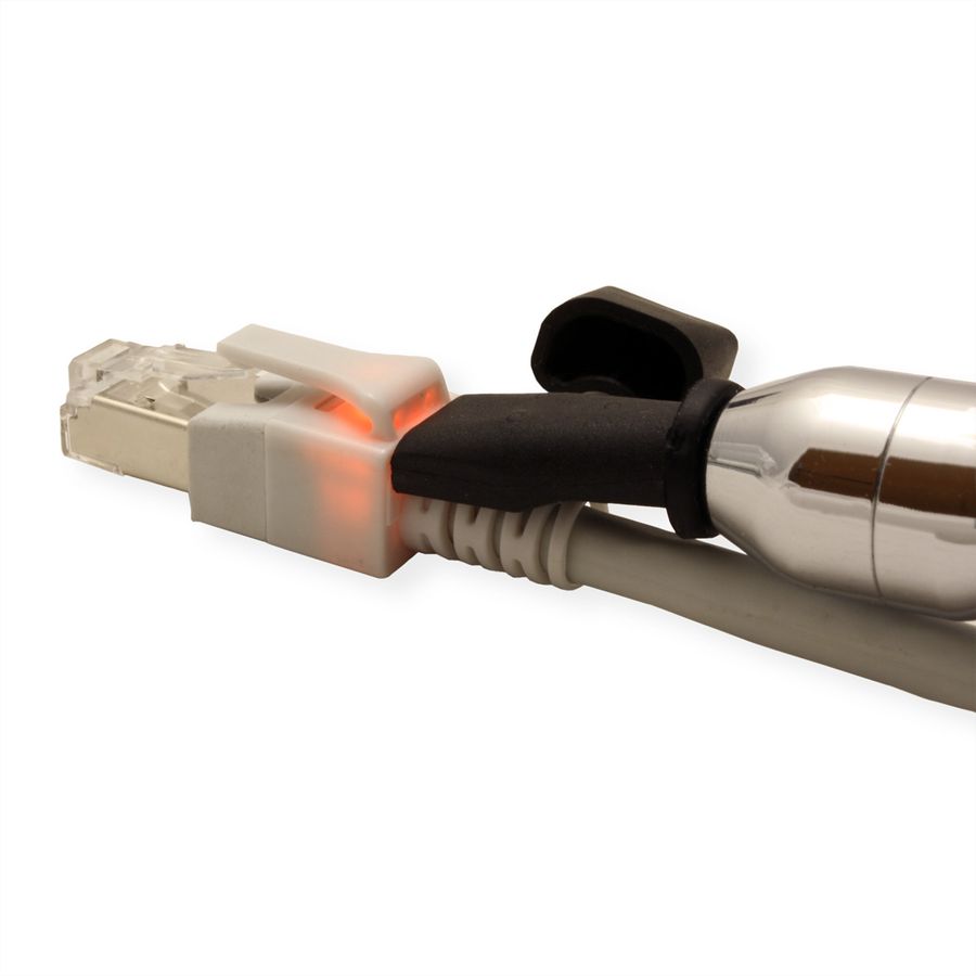 EasyLan S/FTP DualBoot LED Patch Cable Cat.6 (Class E), LSOH, grey, 0.5 m