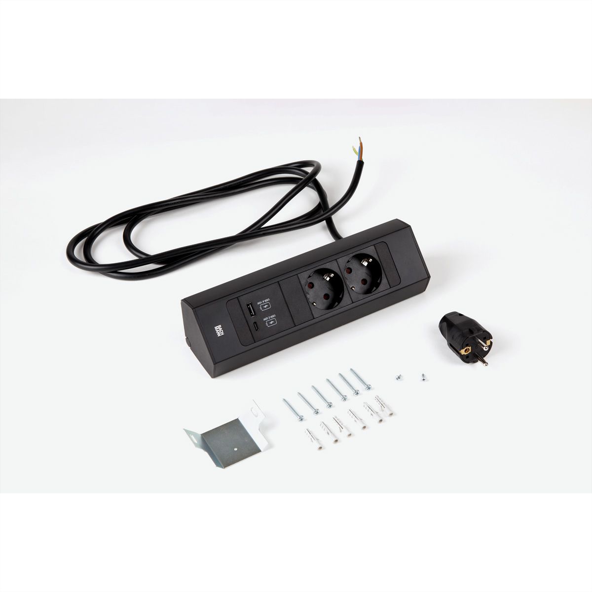 BACHMANN CASIA 2 2xCEE7/3 1xUSB A/C 22W 2,0m AEH SW