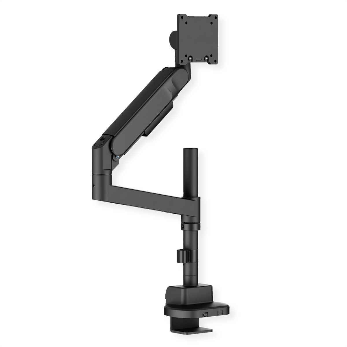 ROLINE Heavy Duty Monitor Arm, Pole-Mounted, Gas Spring, 24–57 inch, max. 27 kg, black