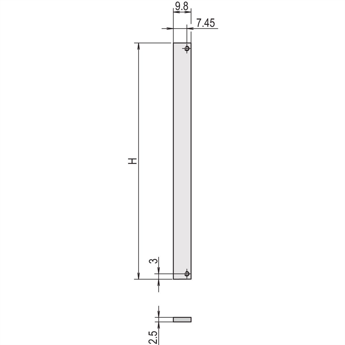 SCHROFF Front Panel, Unshielded, 6 U, 7 HP, 2.5 mm, Al, Anodized, Untreated Edges