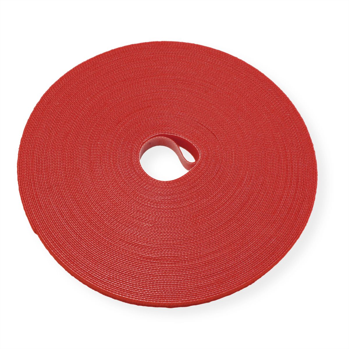 VALUE Klittenband op rol, 10mm, rood, 25 m
